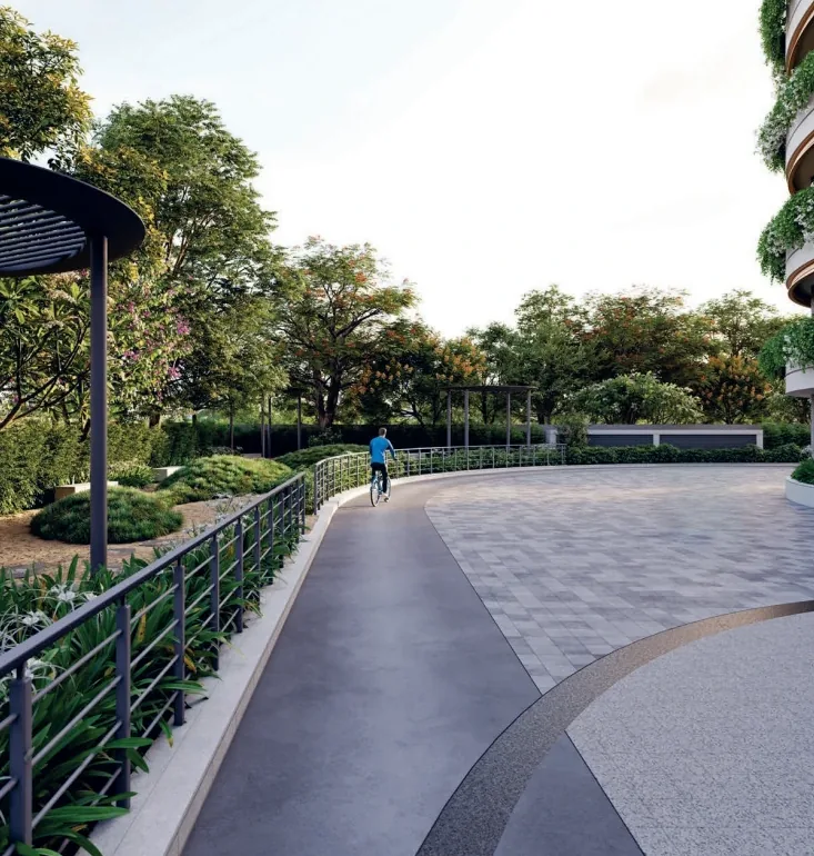 The bicycle loop through the groundscape gardens — artist’s impression