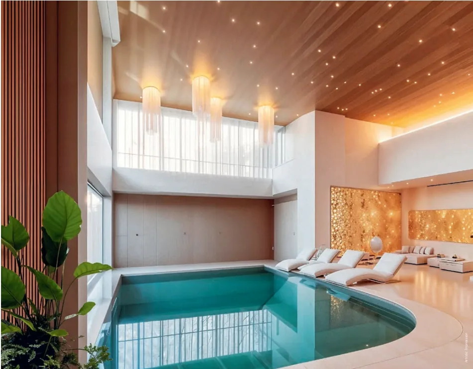 The indoor plunge pool in the sky lounge — artist’s impression