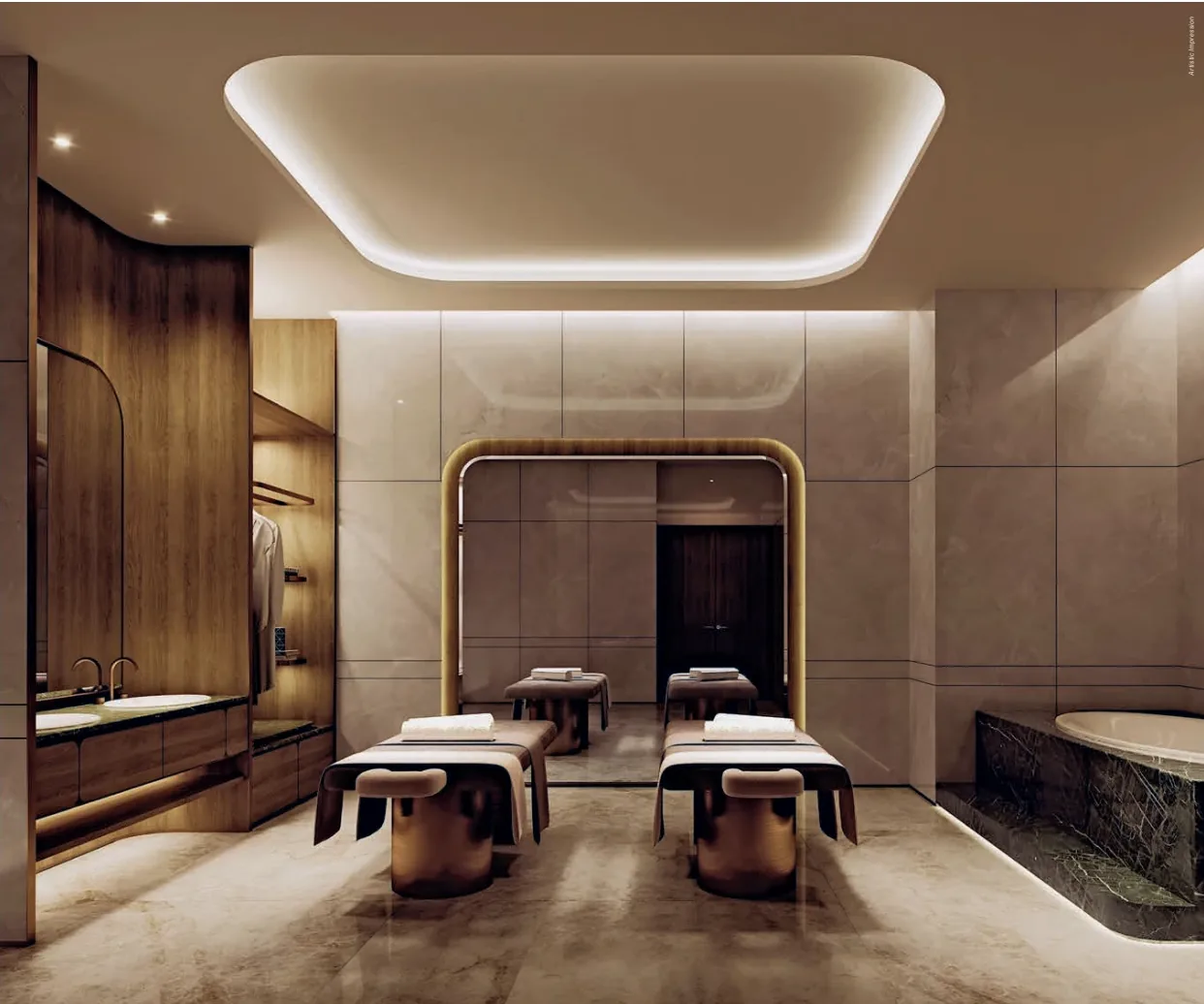 A spa treatment room — artist’s impression